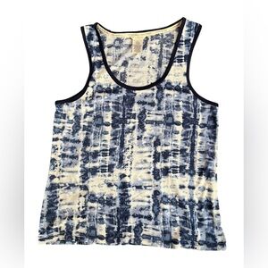Navy and Cream Tie-Dye Women's Tank Top